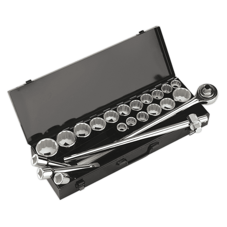 Sealey Socket Set 22pc 3/4"Sq Drive 12pt WallDrive - DuoMetric Model No-AK259/CRV