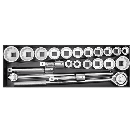 Sealey Socket Set 22pc 3/4"Sq Drive 12pt WallDrive - DuoMetric Model No-AK259/CRV