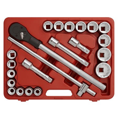 Sealey Socket Set 22pc 3/4"Sq Drive 12pt WallDrive Metric Model No-AK2598