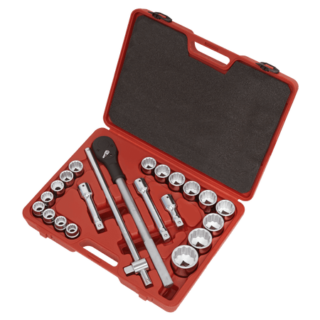 Sealey Socket Set 22pc 3/4"Sq Drive 12pt WallDrive Metric Model No-AK2598