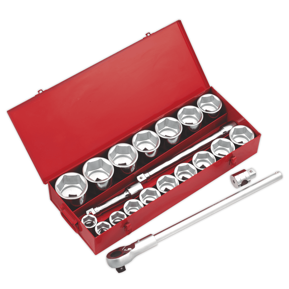 Sealey Socket Set 22pc 1"Sq Drive 6pt WallDrive Metric Model No-AK261