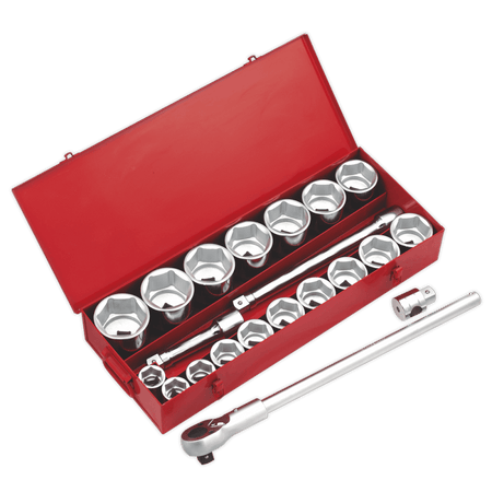 Sealey Socket Set 22pc 1"Sq Drive 6pt WallDrive Metric Model No-AK261