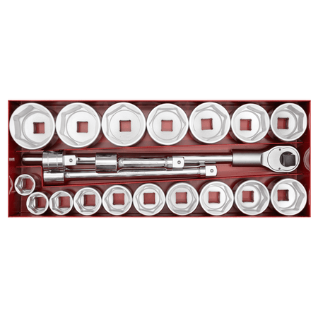 Sealey Socket Set 22pc 1"Sq Drive 6pt WallDrive Metric Model No-AK261