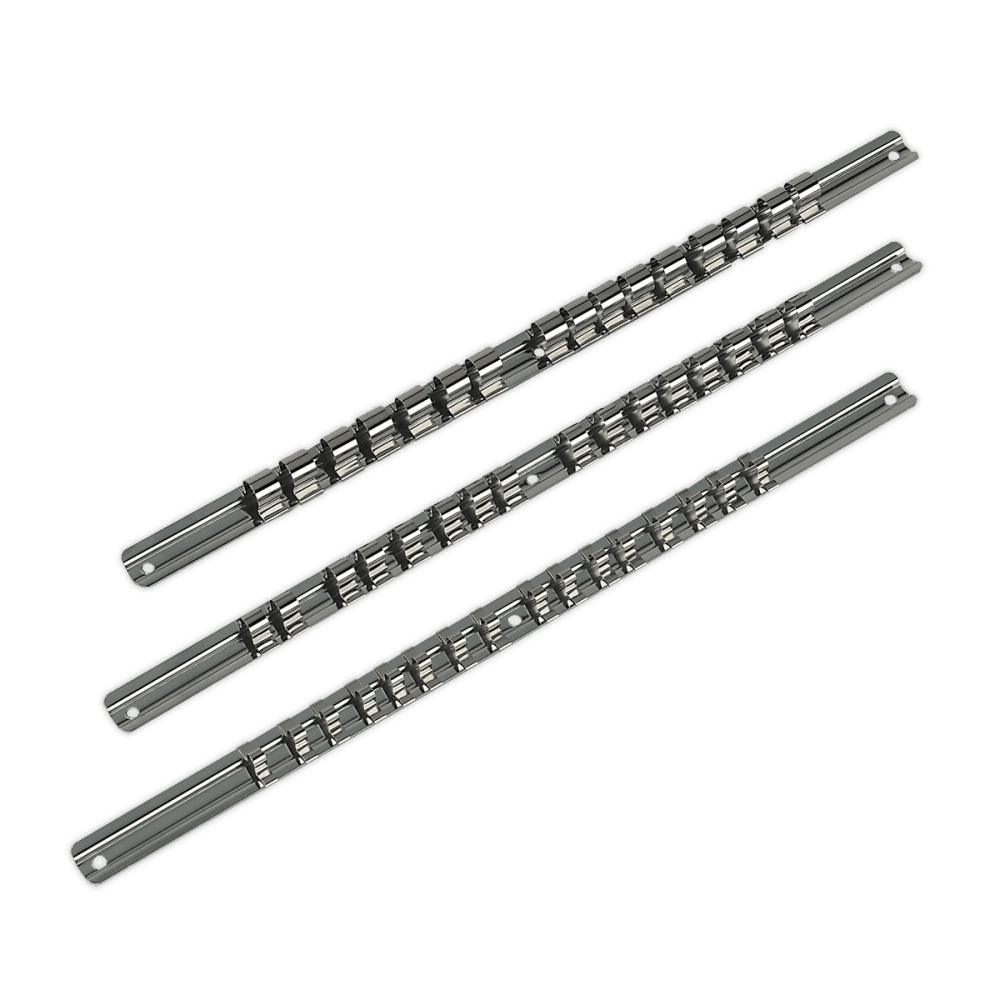 Sealey Socket Retaining Rail Set 3pc 1/4", 3/8" & 1/2"Sq Drive Model No-AK270