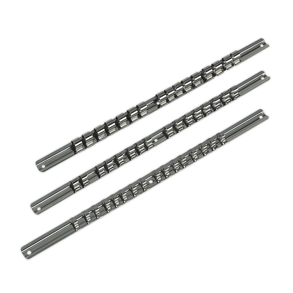 Sealey Socket Retaining Rail Set 3pc 1/4", 3/8" & 1/2"Sq Drive Model No-AK270