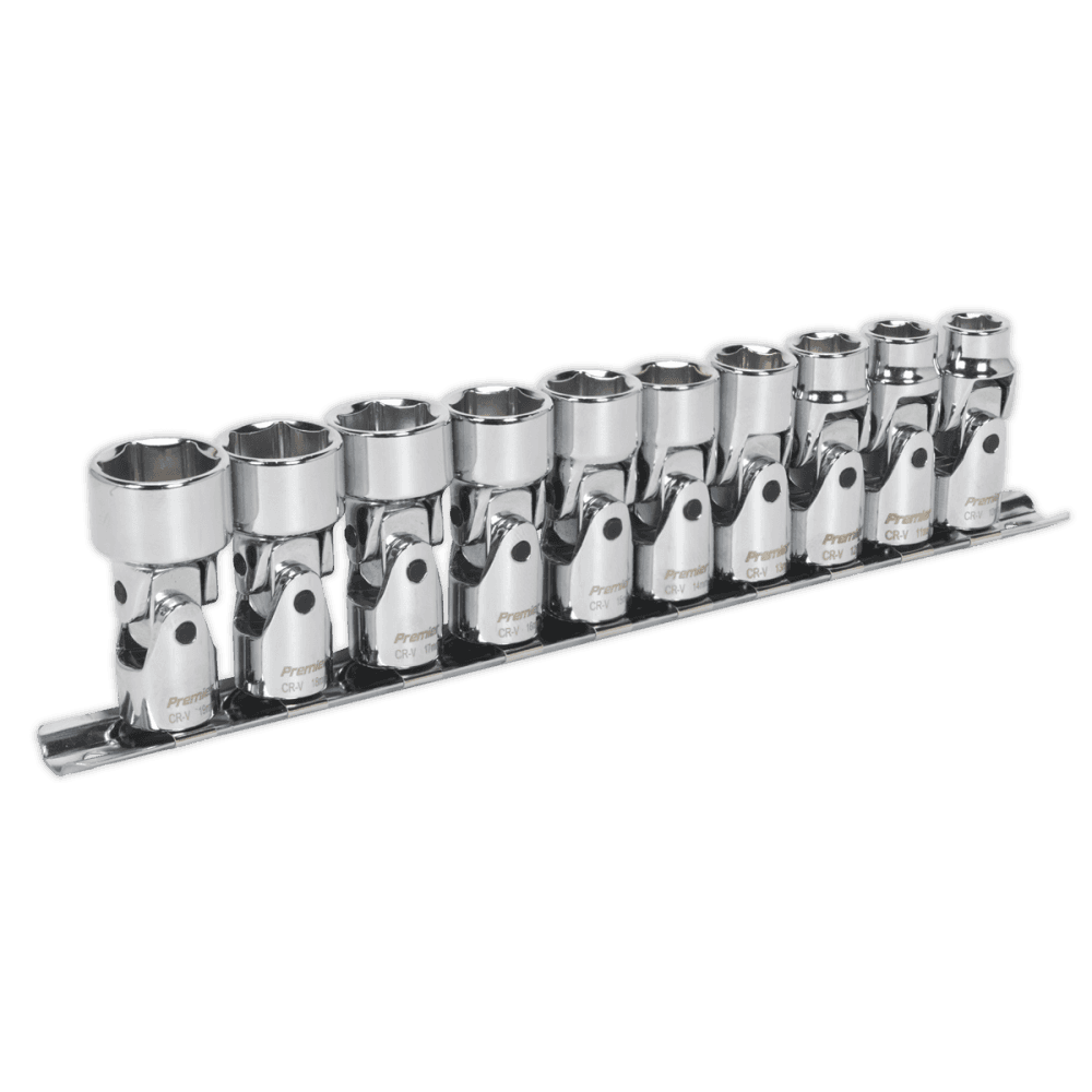 Sealey Universal Joint Socket Set 3/8"Sq Drive 6pt WallDrive 10pc Metric Model No-AK2710