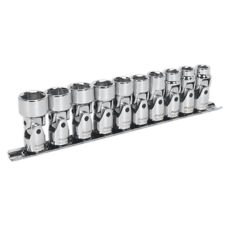 Sealey Universal Joint Socket Set 3/8"Sq Drive 6pt WallDrive 10pc Metric Model No-AK2710
