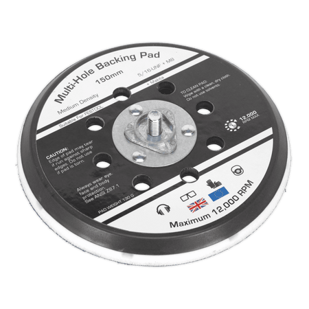 Sealey Universal Dust-Free Stick-On DA Backing Pad 150mm x 5/16"UNF Model No-AK289