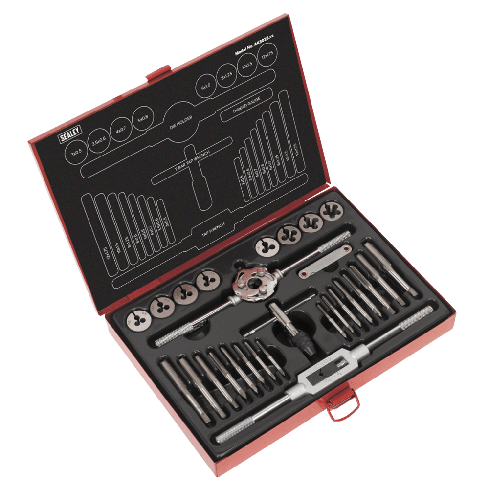 Sealey Tap & Die Set 28pc Split Dies Metric Model No-AK3028
