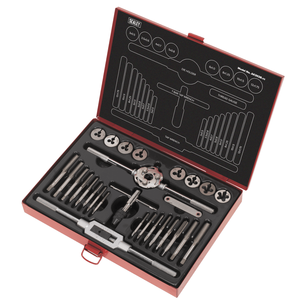 Sealey Tap & Die Set 28pc Split Dies Metric Model No-AK3028