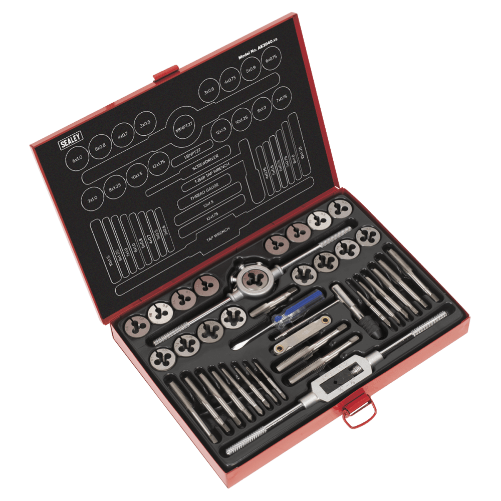 Sealey Tap & Die Set 40pc Split Dies Metric Model No-AK3040