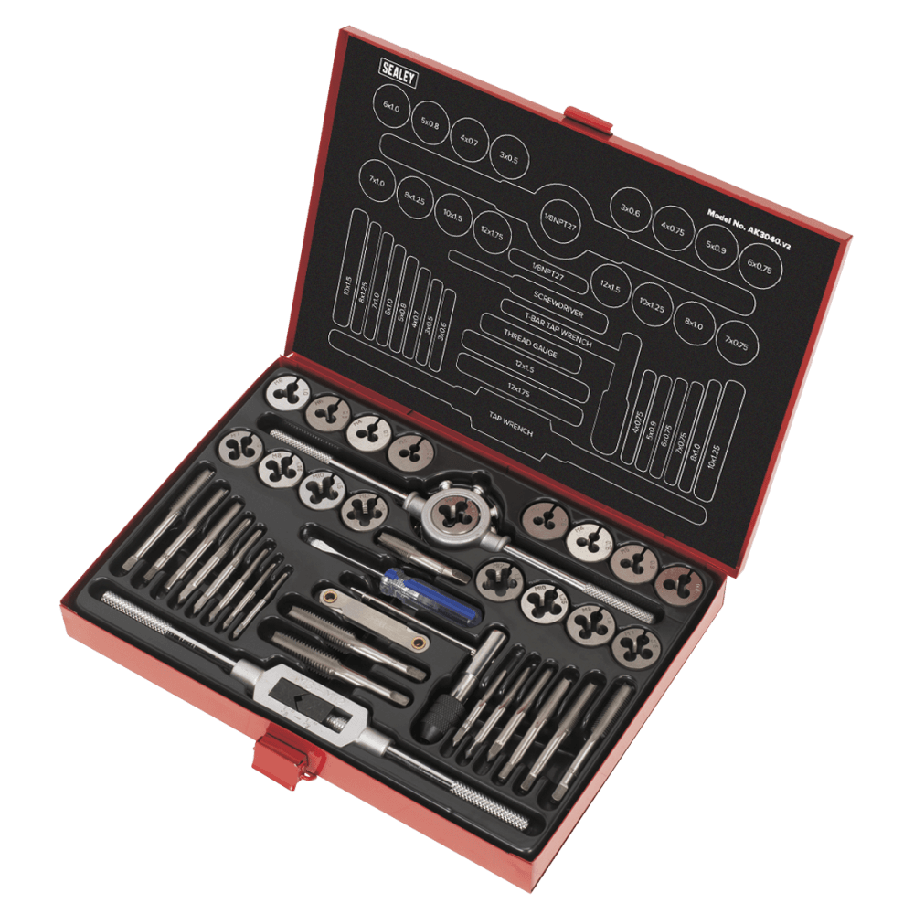 Sealey Tap & Die Set 40pc Split Dies Metric Model No-AK3040