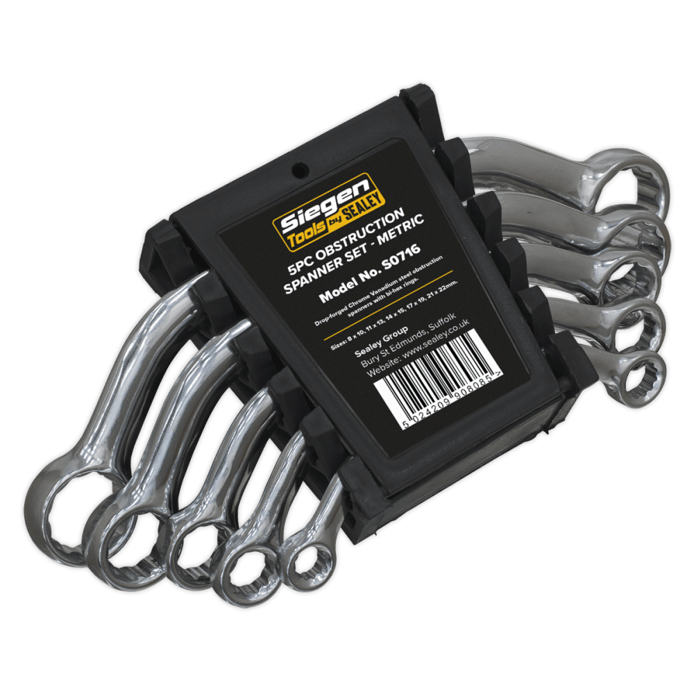 Sealey Obstruction Spanner Set 5pc Metric Model No-S0716