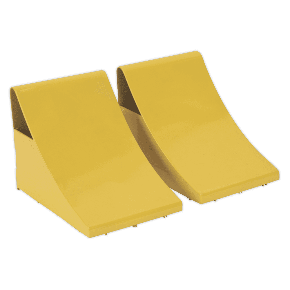 Sealey Heavy-Duty Steel Wheel Chocks 4kg - Pair Model No-WC05