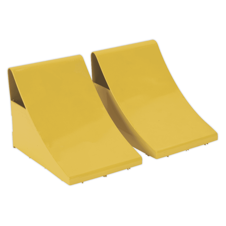 Sealey Heavy-Duty Steel Wheel Chocks 4kg - Pair Model No-WC05