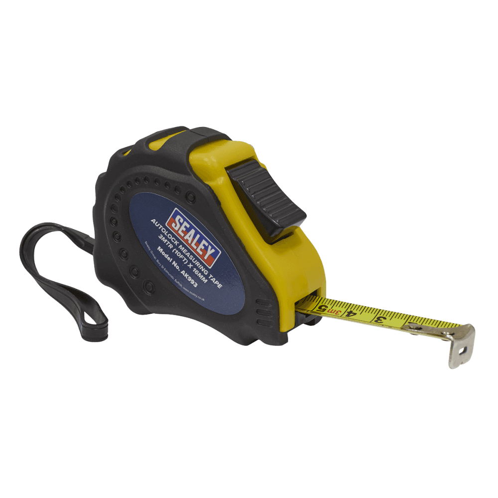Sealey Autolock Measuring Tape 3mtr(10ft) x 16mm Metric/Imperial - Model No. AK993
