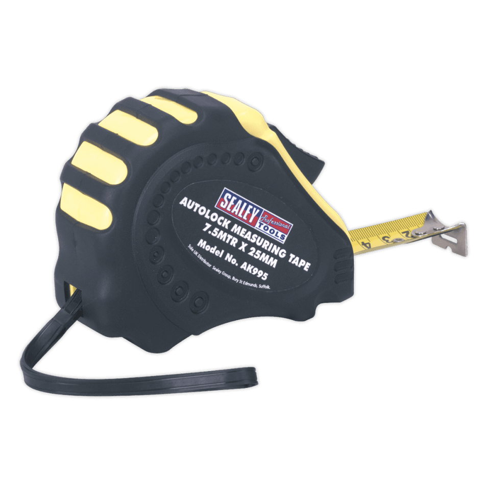 Sealey Autolock Measuring Tape 7.5mtr(25ft) x 25mm Metric/Imperial Model No-AK995
