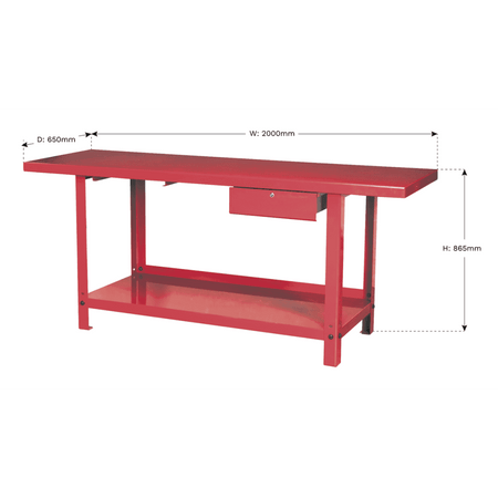 Sealey Workbench Steel 2mtr with 1 Drawer Model No-AP3020