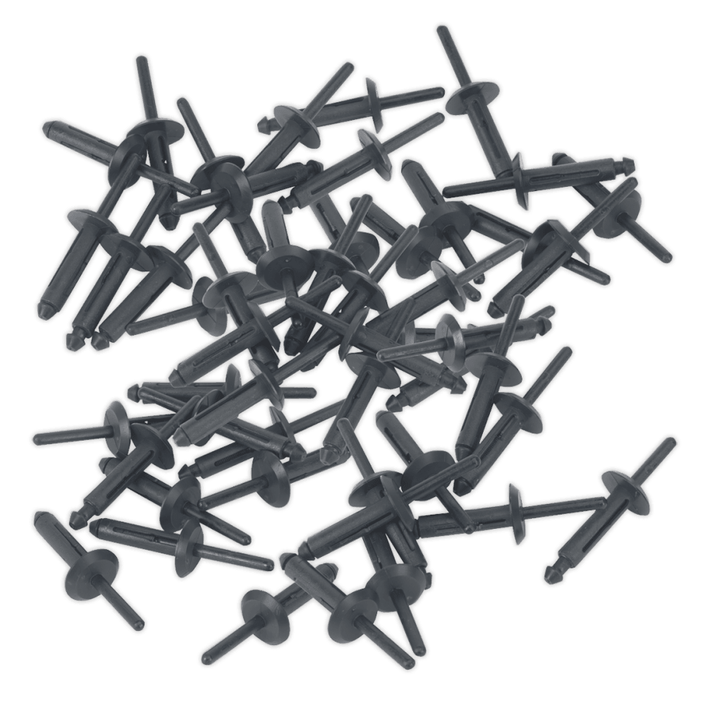 Sealey Plastic Rivets 6.3 x 25.2mm Pack of 50 Model No-PR002