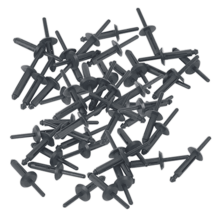 Sealey Plastic Rivets 6.3 x 25.2mm Pack of 50 Model No-PR002