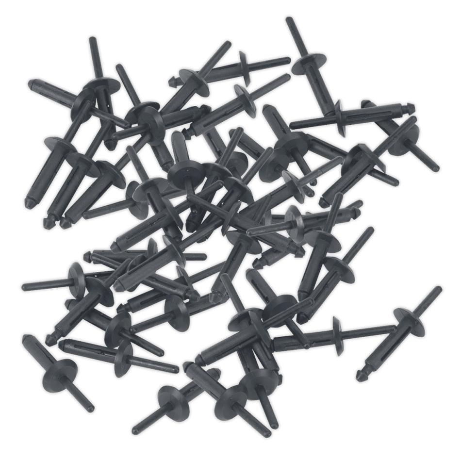 Sealey Plastic Rivets 6.3 x 25.2mm Pack of 50 Model No-PR002