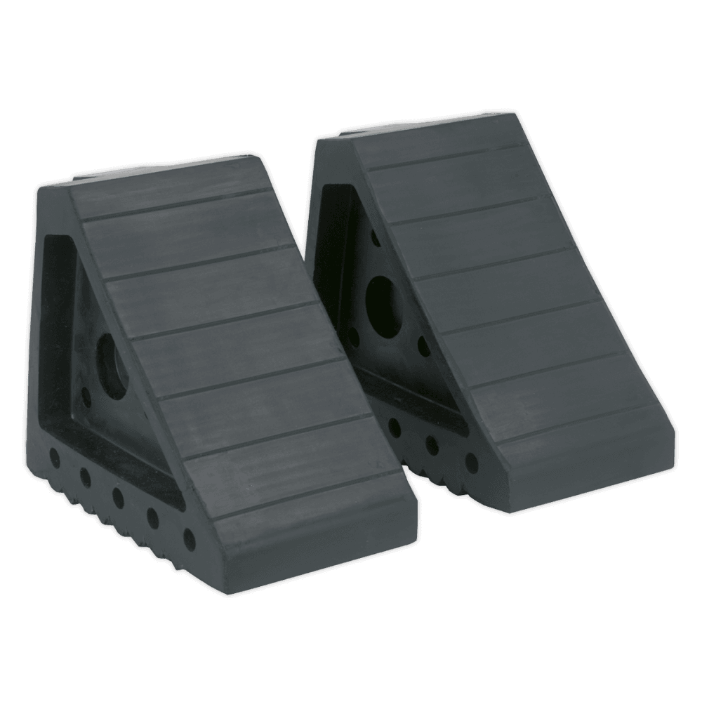 Sealey Rubber Wheel Chocks 2.2kg - Pair Model No-WC01