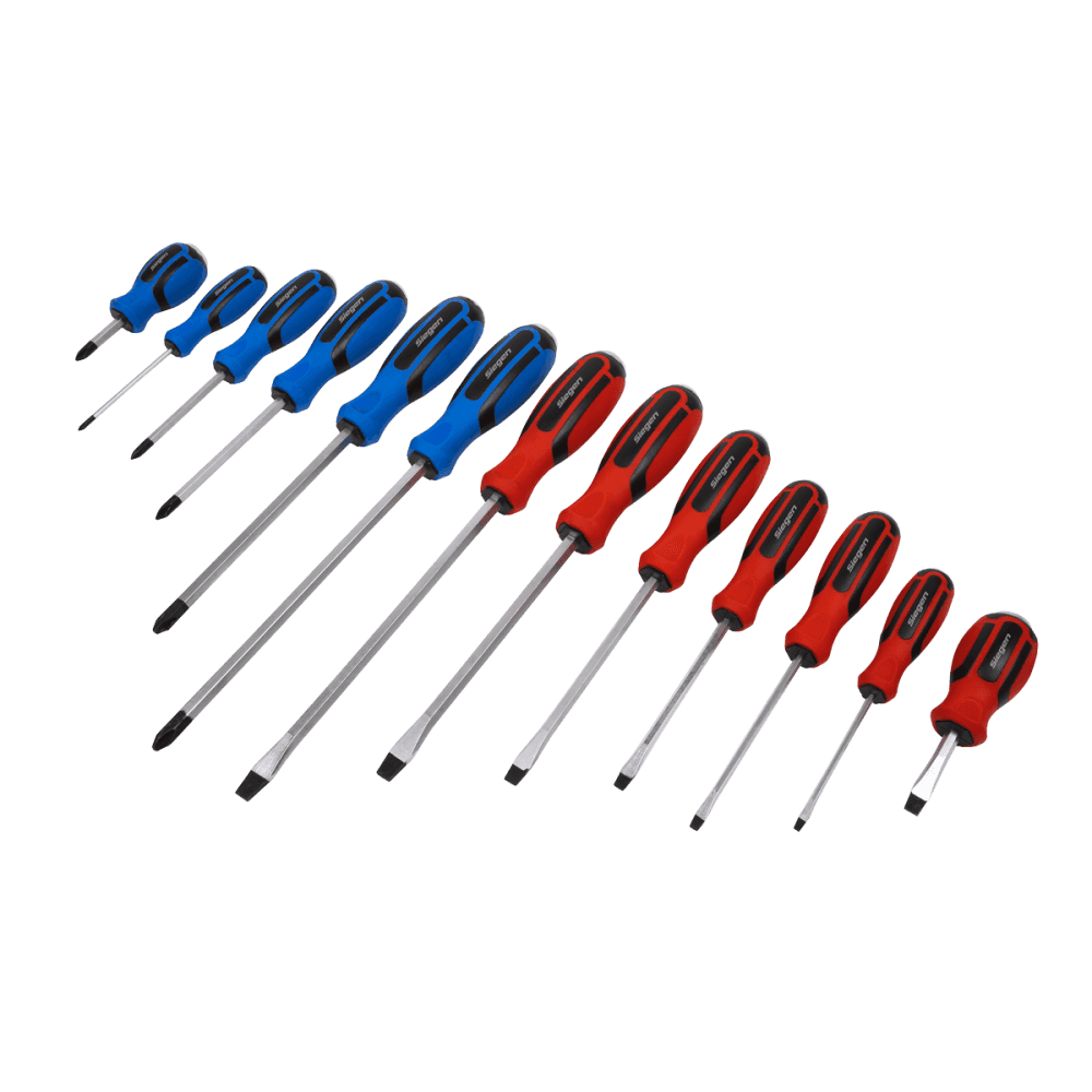 Sealey Screwdriver Set 13pc Hammer-Thru Model No-S0754