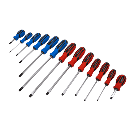 Sealey Screwdriver Set 13pc Hammer-Thru Model No-S0754