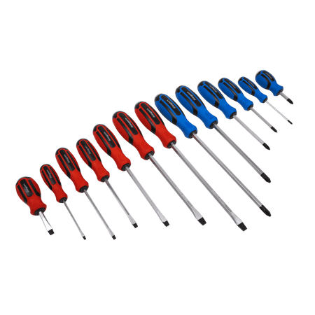 Sealey Screwdriver Set 13pc Hammer-Thru Model No-S0754