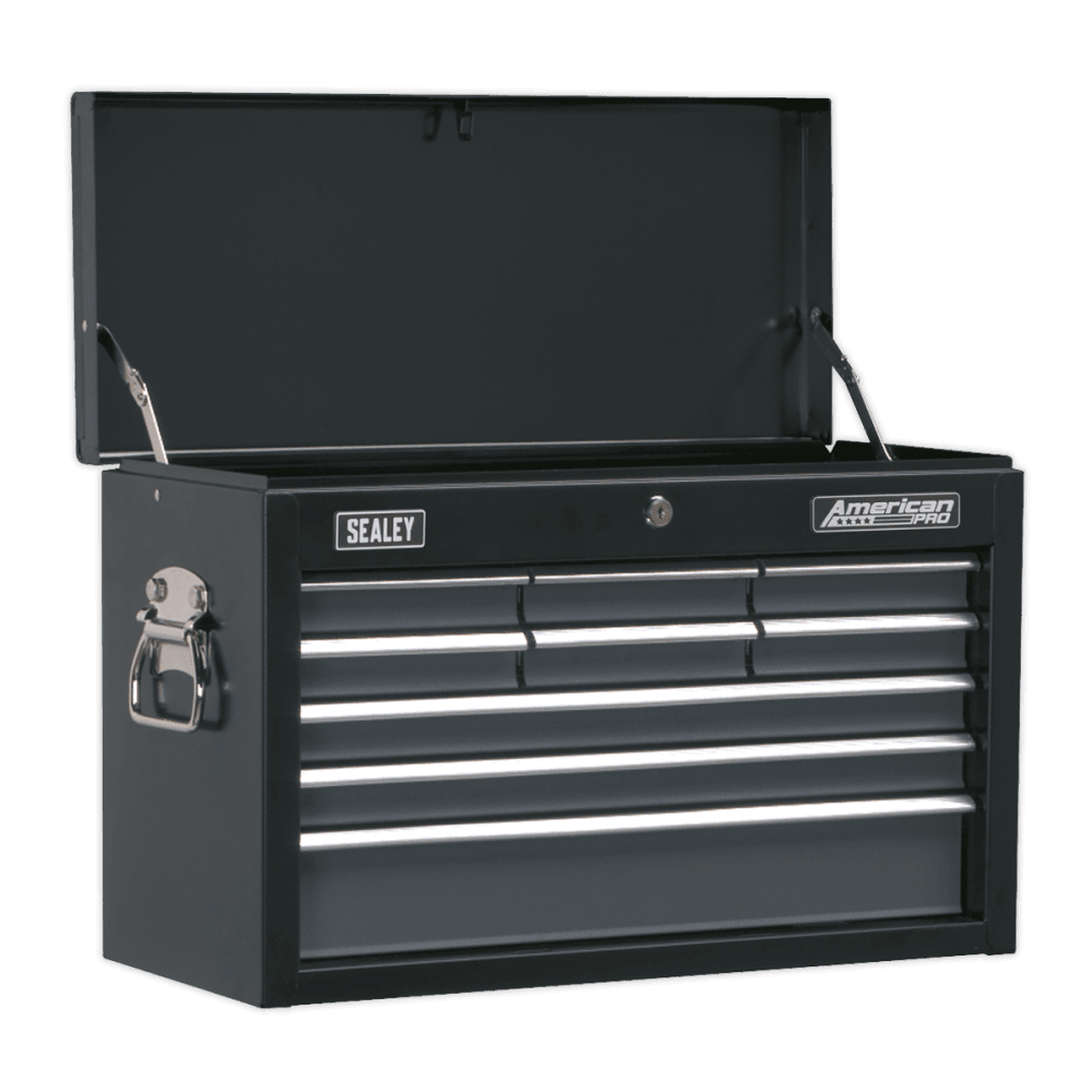 Sealey Topchest 9 Drawer with Ball Bearing Runners - Black/Grey Model No-AP2509B