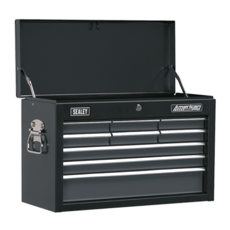 Sealey Topchest 9 Drawer with Ball Bearing Runners - Black/Grey Model No-AP2509B