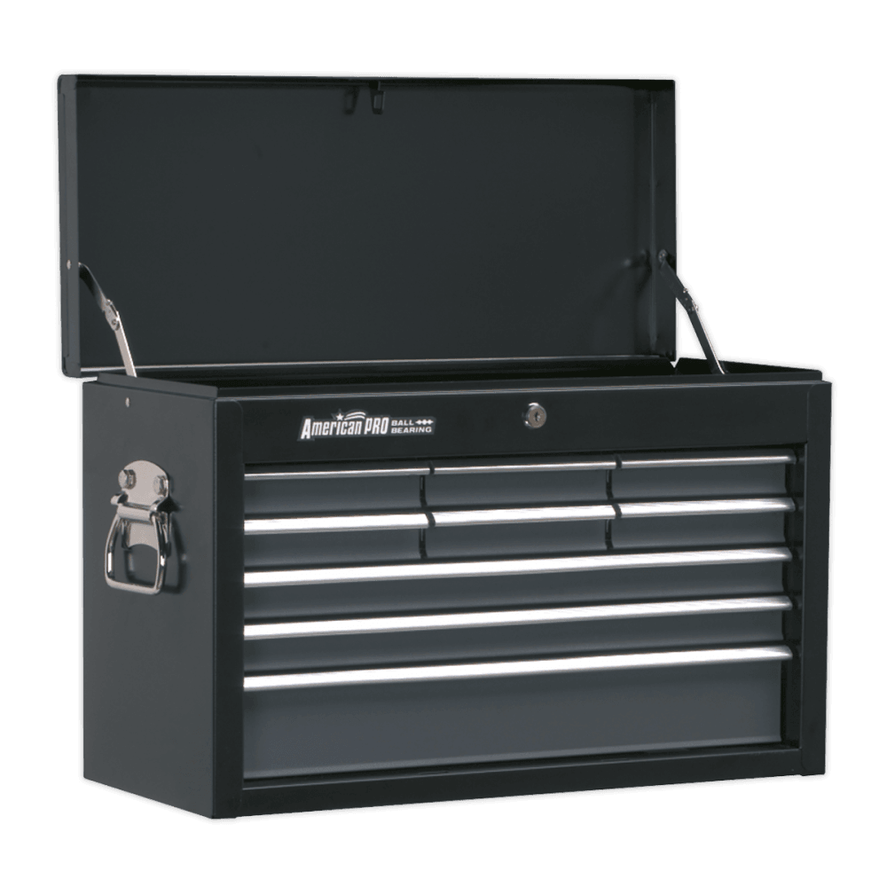 Sealey Topchest 9 Drawer with Ball Bearing Runners - Black/Grey Model No-AP2509B