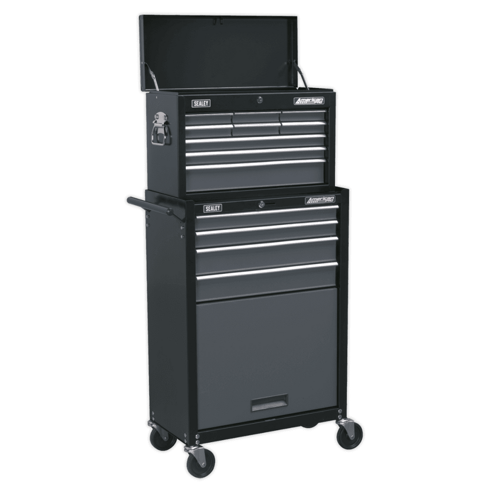 Sealey Topchest & Rollcab Combination 13 Drawer with Ball Bearing Runners - Black/Grey Model No-AP2513B