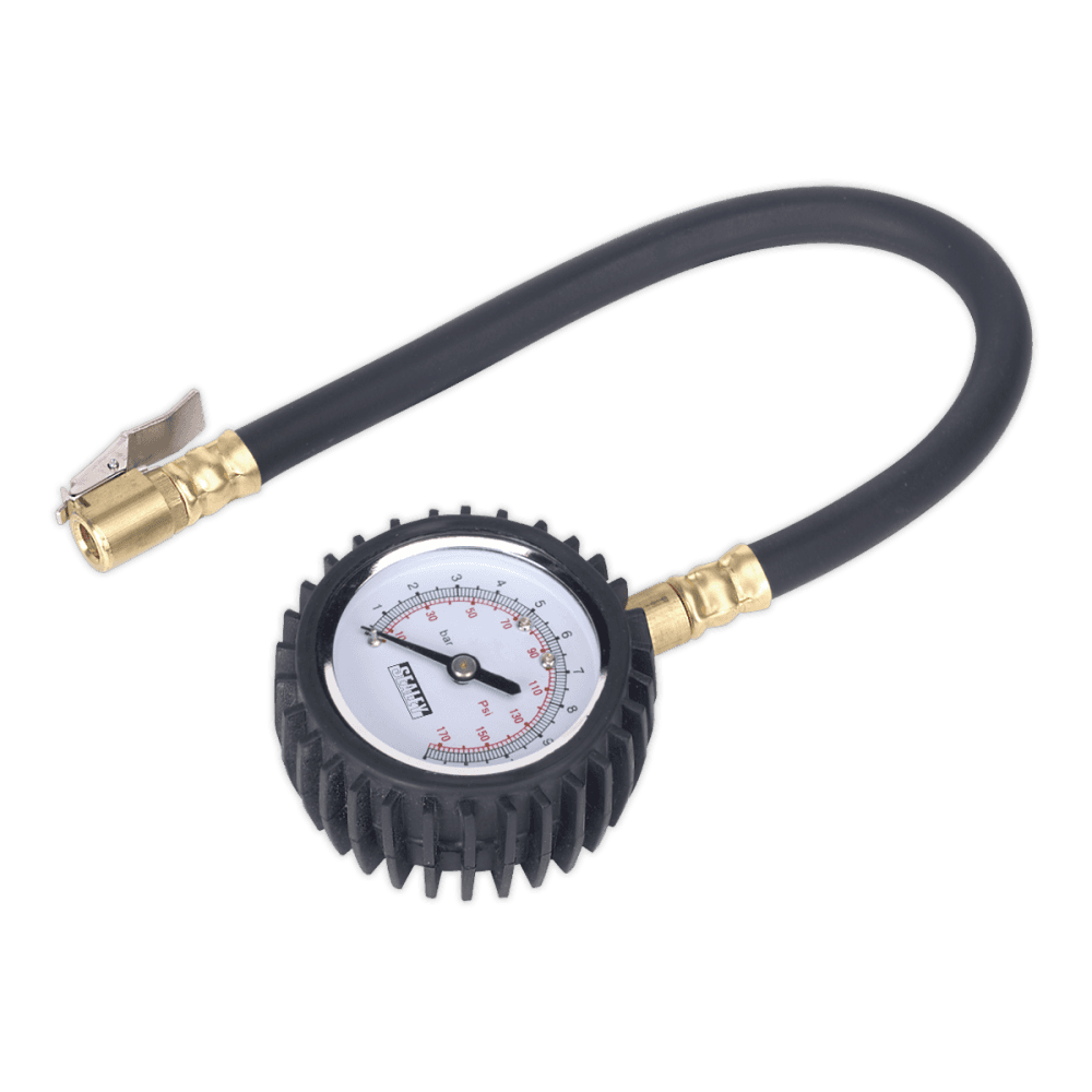 Sealey Tyre Pressure Gauge with Clip-On Chuck Model No-TST/PG6