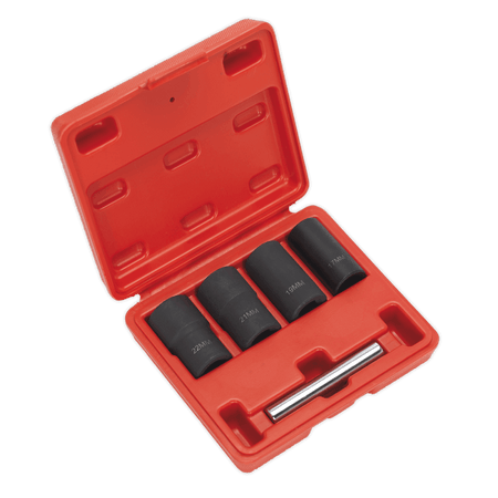 Sealey Locking Wheel Nut Removal Set 17, 19, 21, 22mm 1/2"Sq Drive Model No-SX201