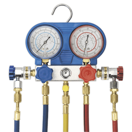 Sealey Air Conditioning System Manifold with Sight Glass Model No-VSAC002