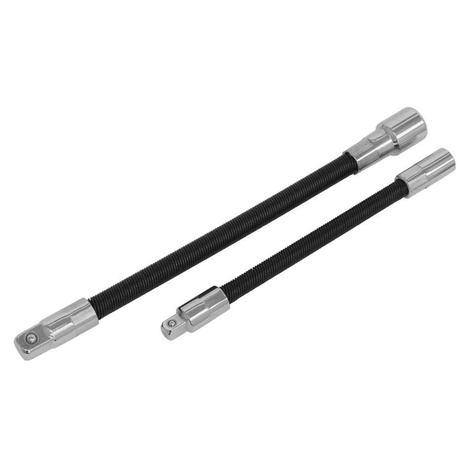 Sealey Flexible Extension Adaptor Set 2pc 1/4"Sq x 150mm & 3/8"Sqx 200mm Model No-AK7341