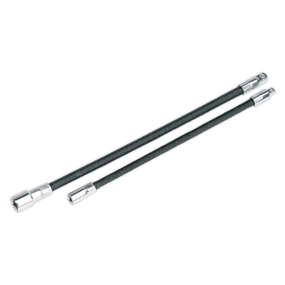 Sealey Flexible Extension Adaptor Set 2pc 1/4"Sq x 254mm & 3/8"Sq x 305mm Model No-AK7342