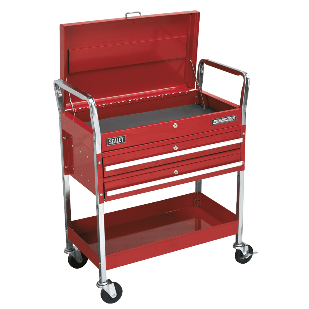 Sealey Trolley 2-Level Heavy-Duty with Lockable Top & 2 Drawers Model No-CX1042D