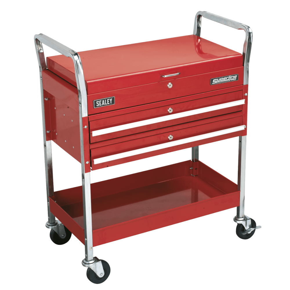 Sealey Trolley 2-Level Heavy-Duty with Lockable Top & 2 Drawers Model No-CX1042D
