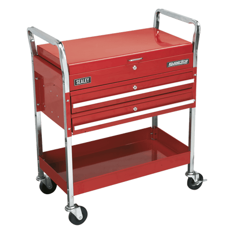 Sealey Trolley 2-Level Heavy-Duty with Lockable Top & 2 Drawers Model No-CX1042D
