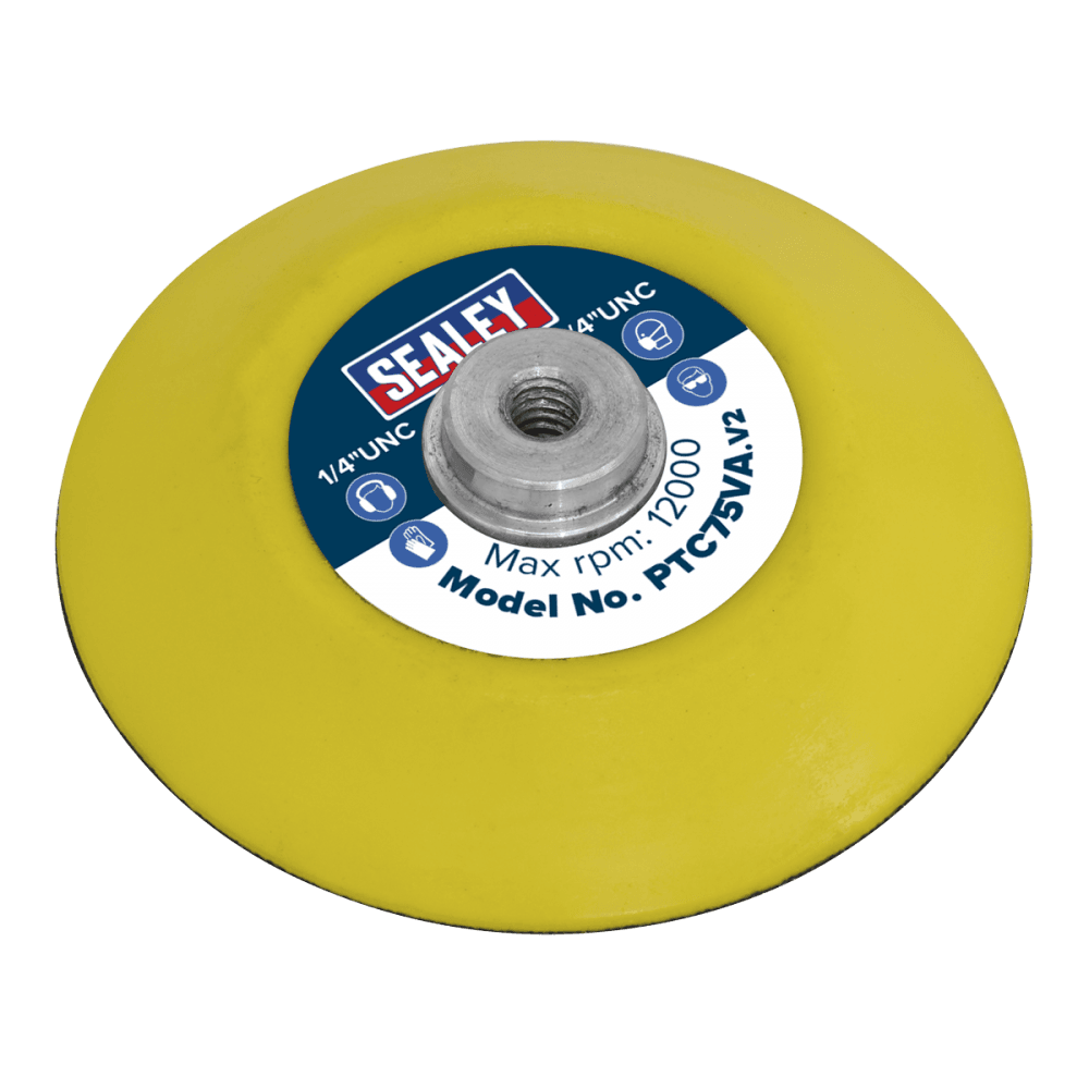Sealey Hook & Loop Backing Pad 71mm 1/4"UNC Model No-PTC75VA