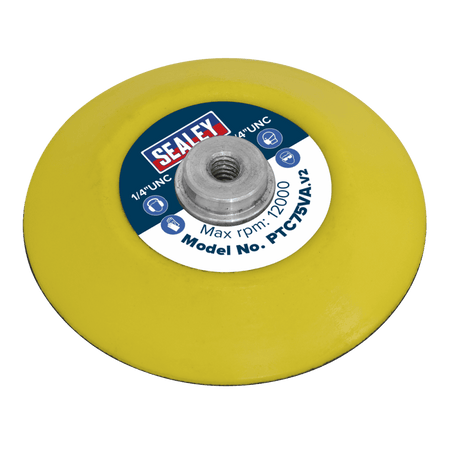 Sealey Hook & Loop Backing Pad 71mm 1/4"UNC Model No-PTC75VA