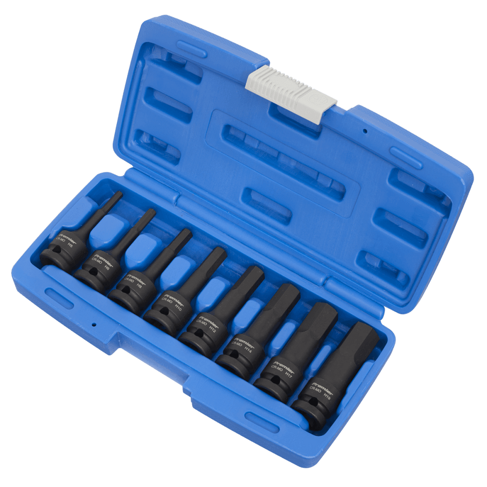 Sealey Impact Hex Key Set 8pc 1/2"Sq Drive Model No-AK5601