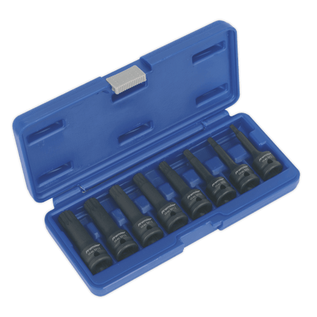 Sealey Impact Spline Socket Bit Set 8pc 1/2"Sq Drive Model No-AK5604
