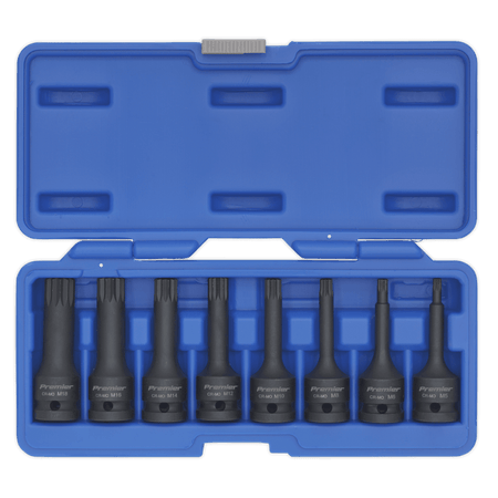 Sealey Impact Spline Socket Bit Set 8pc 1/2"Sq Drive Model No-AK5604