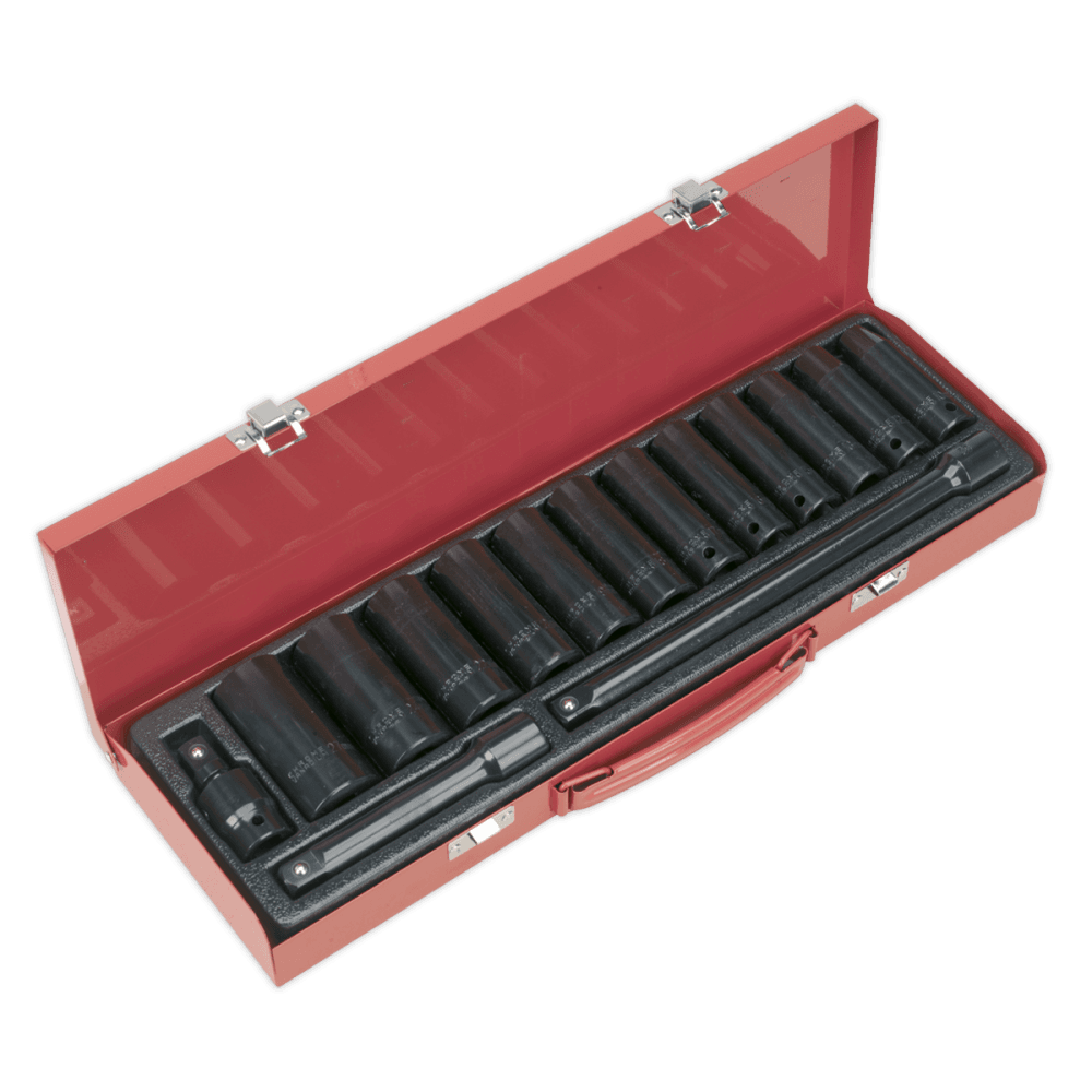 Sealey Impact Socket Set 15pc 1/2"Sq Drive Deep Metric Model No-AK5815M