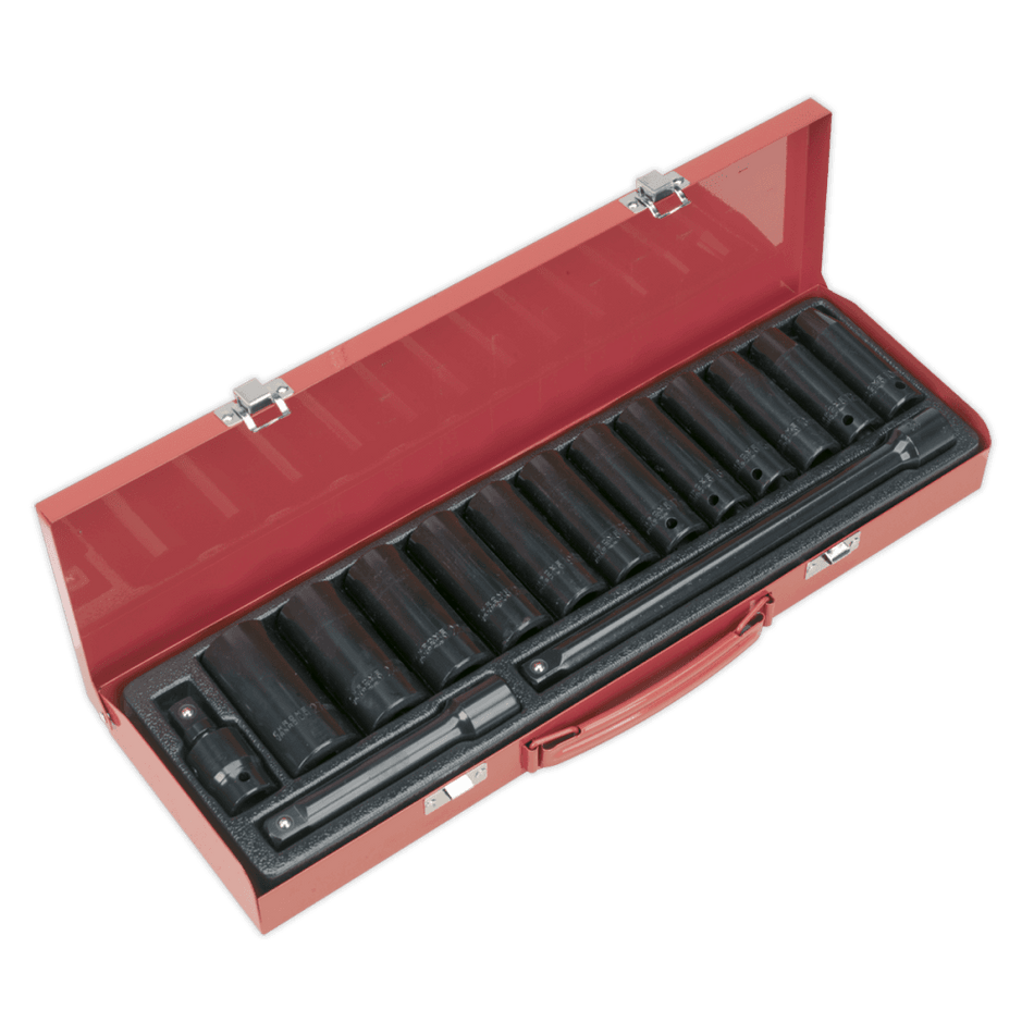 Sealey Impact Socket Set 15pc 1/2"Sq Drive Deep Metric Model No-AK5815M