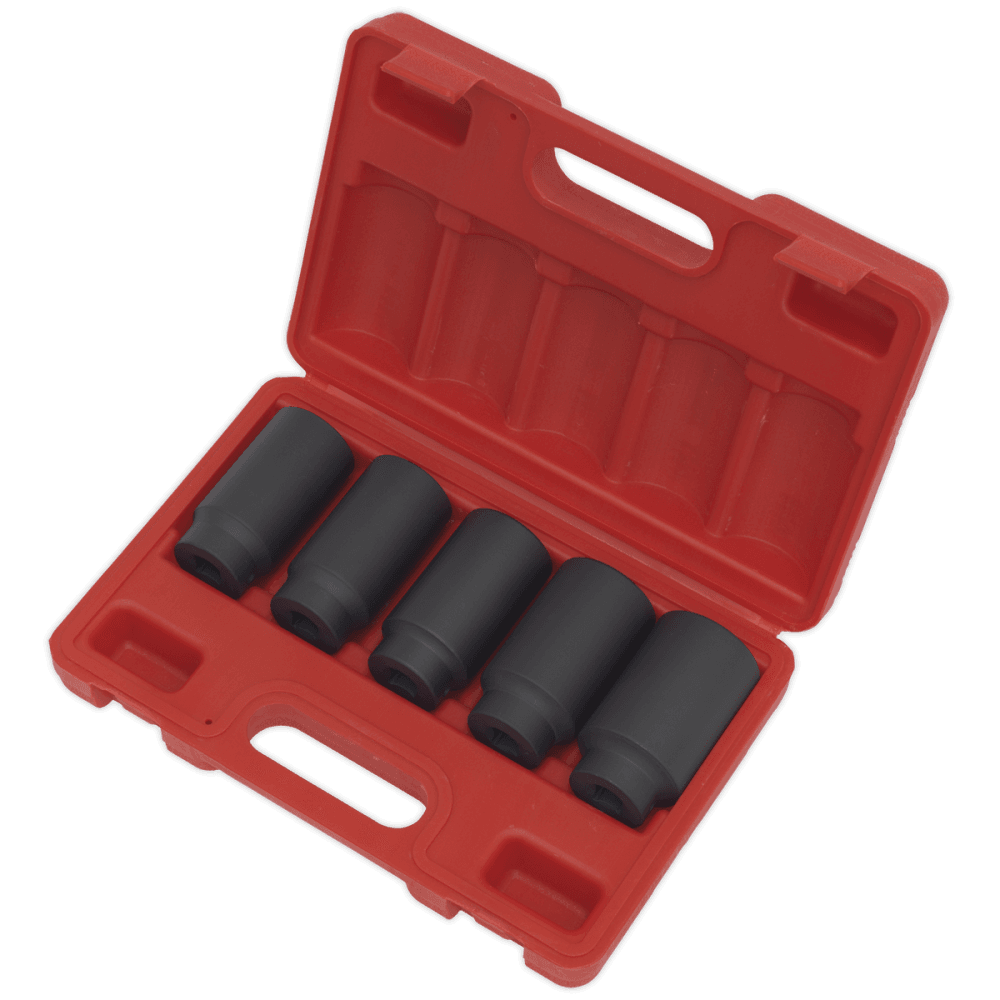 Sealey Impact Hub Nut Socket Set 5pc 1/2"Sq Drive Model No-SX050