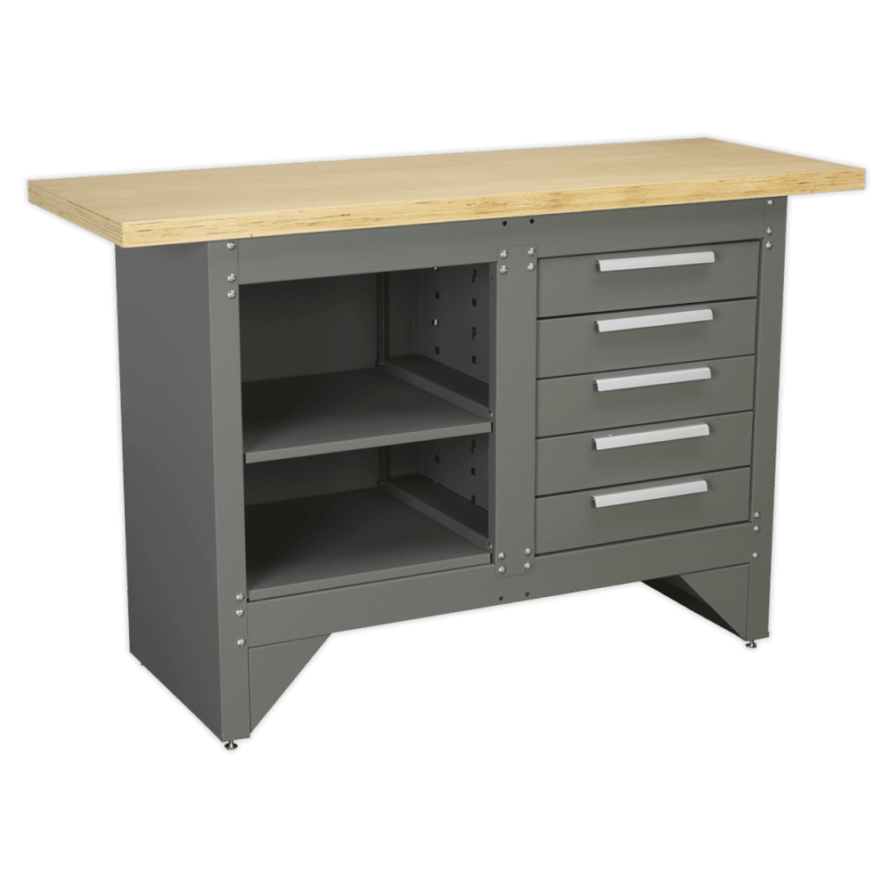 Sealey Workbench with 5 Drawers Ball Bearing Runners Heavy-Duty Model No-AP2030BB